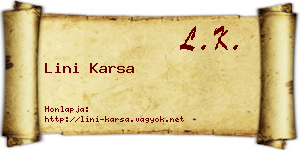 Lini Karsa névjegykártya